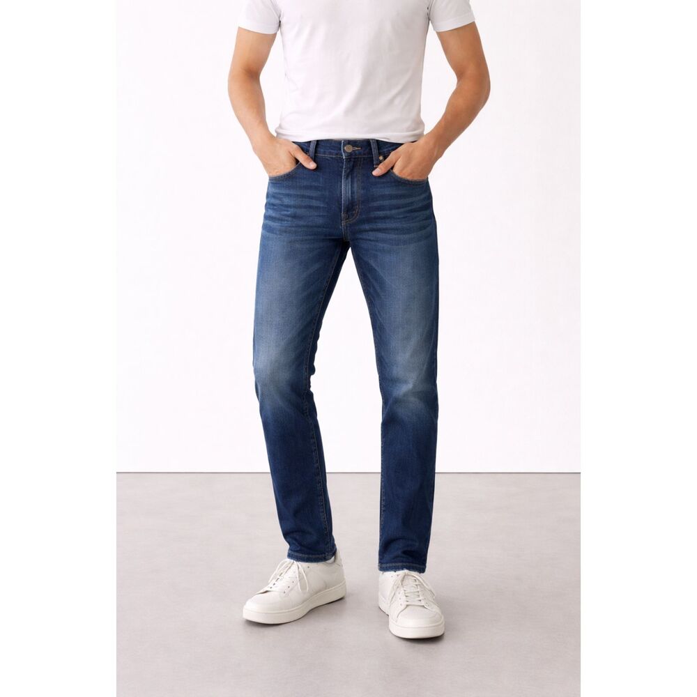 Hudson Blake Slim Straight Jeans 31x29.5 Dark Blue Stretch Denim